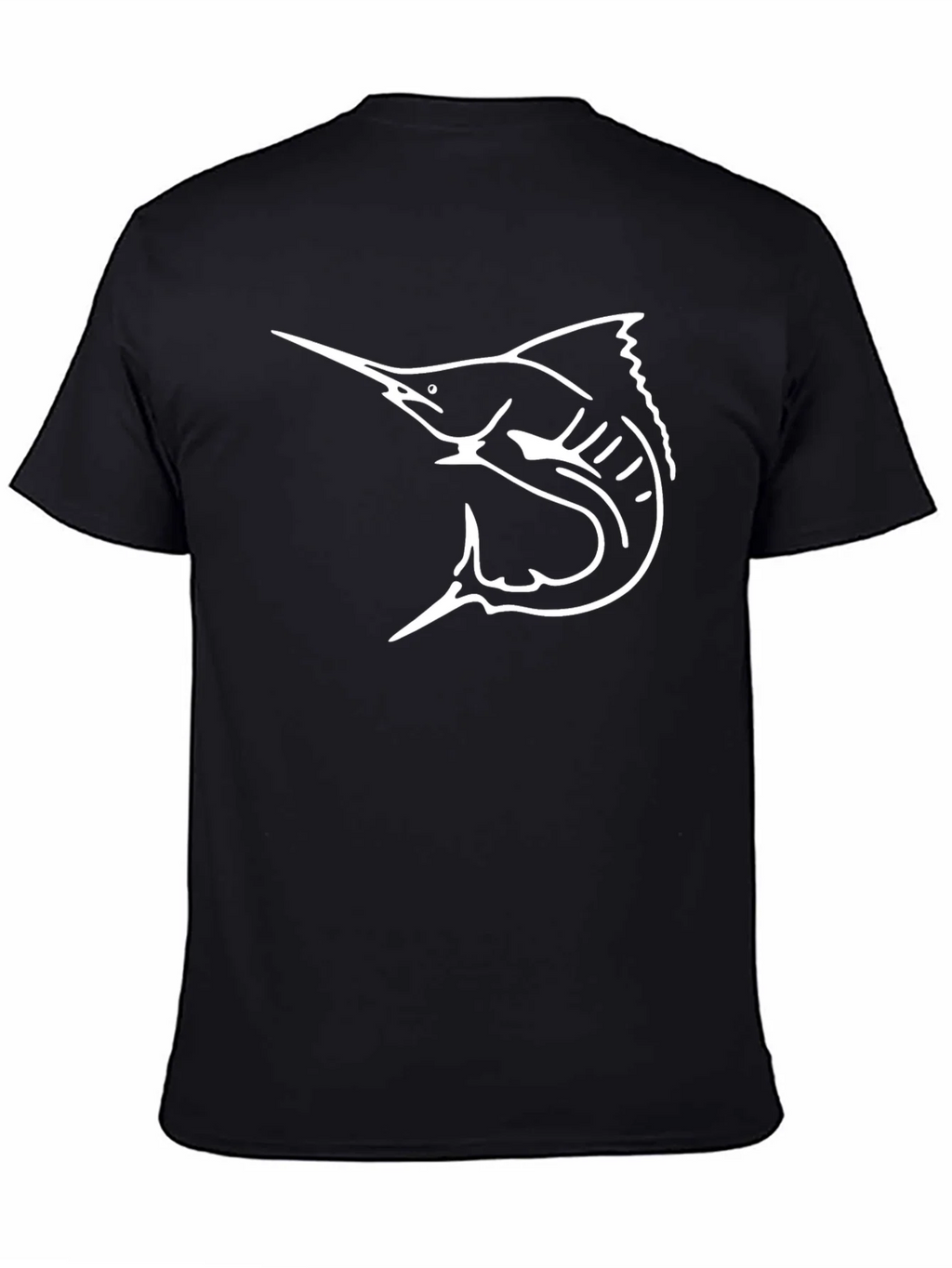 Marlin Fish Graphic Tee - Black Cotton T-Shirt