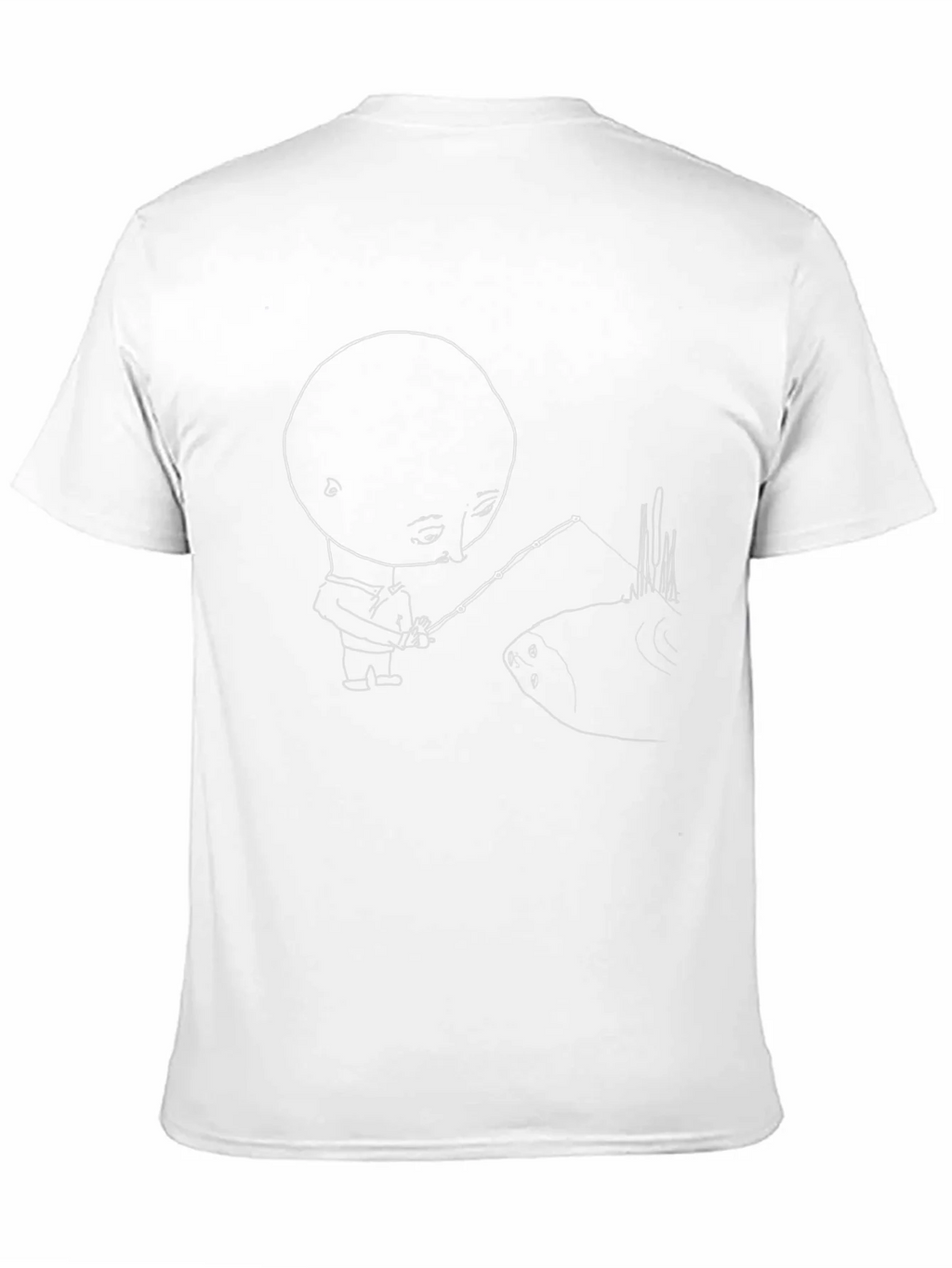Black T-Shirt with Fishing Graphic