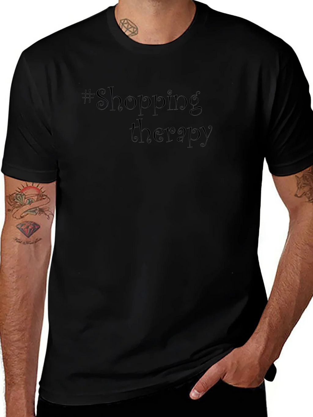 Shopping Therapy Black T-Shirt
