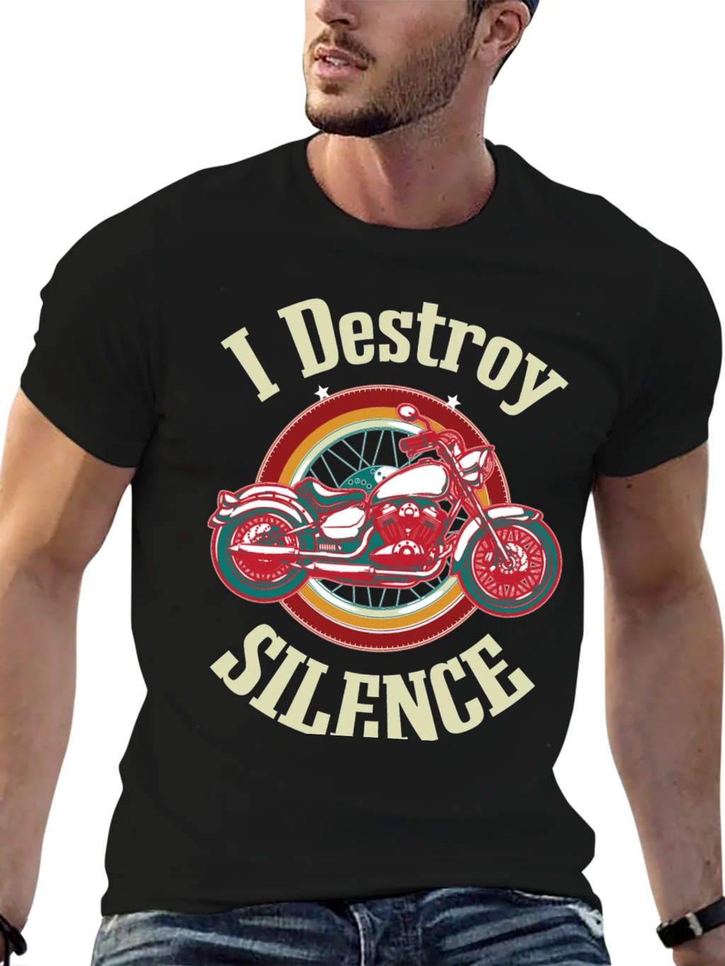 I Destroy Silence Motorcycle Graphic T-Shirt