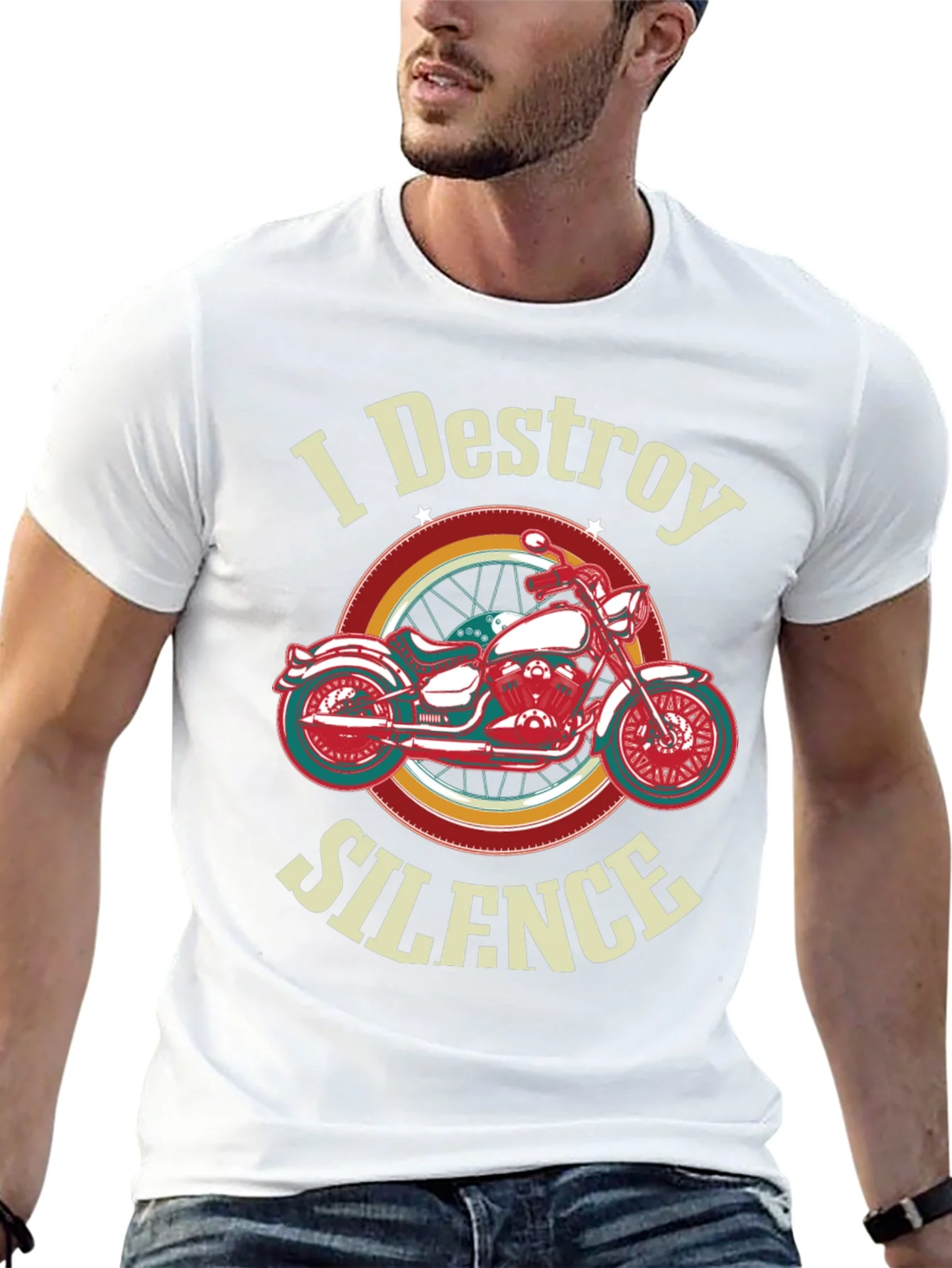 I Destroy Silence Motorcycle Graphic T-Shirt
