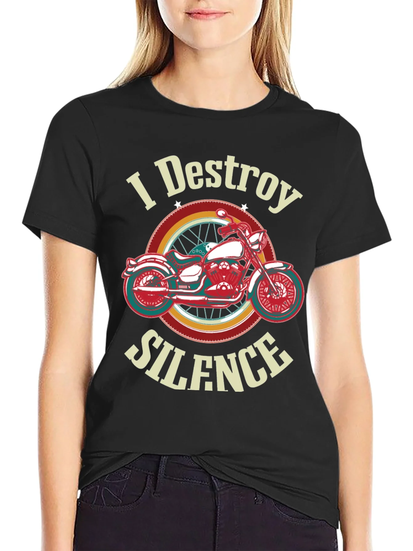 I Destroy Silence Motorcycle Graphic T-Shirt