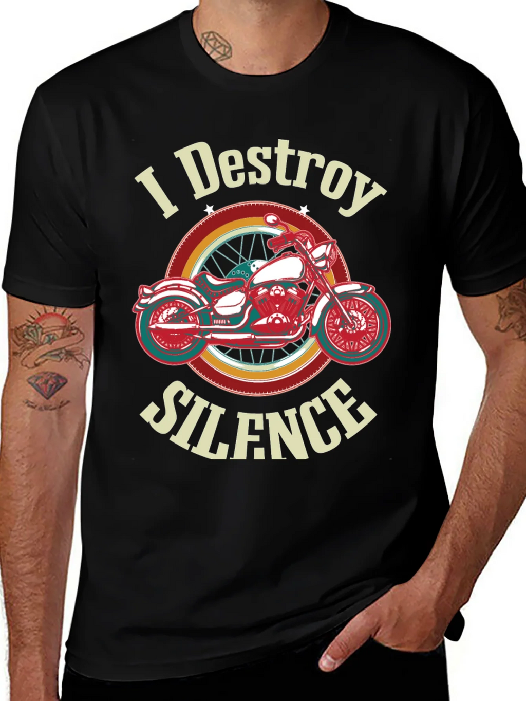 I Destroy Silence Motorcycle Graphic T-Shirt