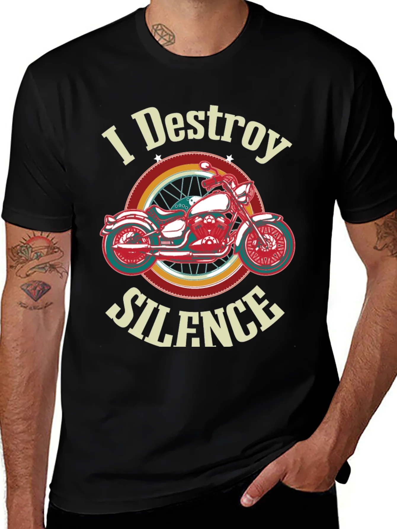 I Destroy Silence Motorcycle Graphic T-Shirt