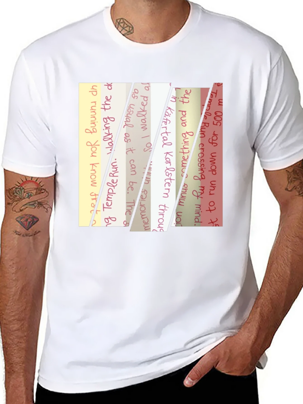 Text Stripe Print T-Shirt