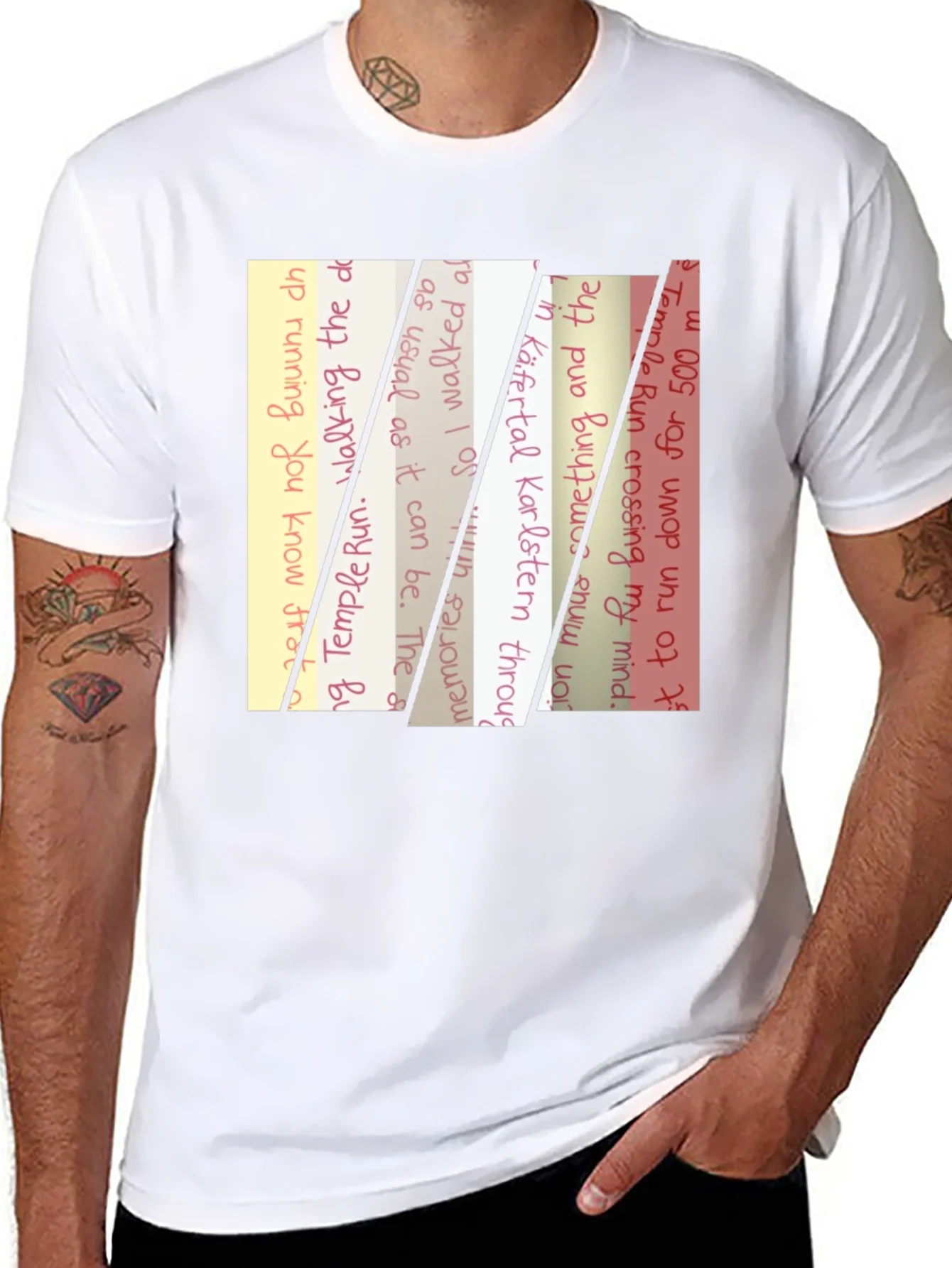 Text Stripe Print T-Shirt