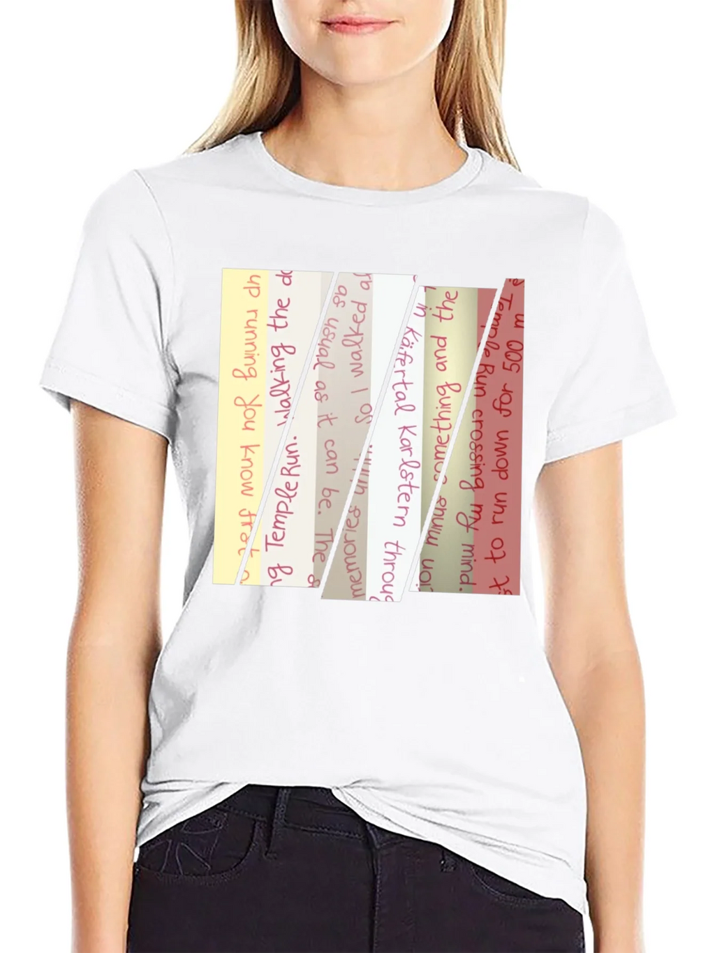 Text Stripe Print T-Shirt