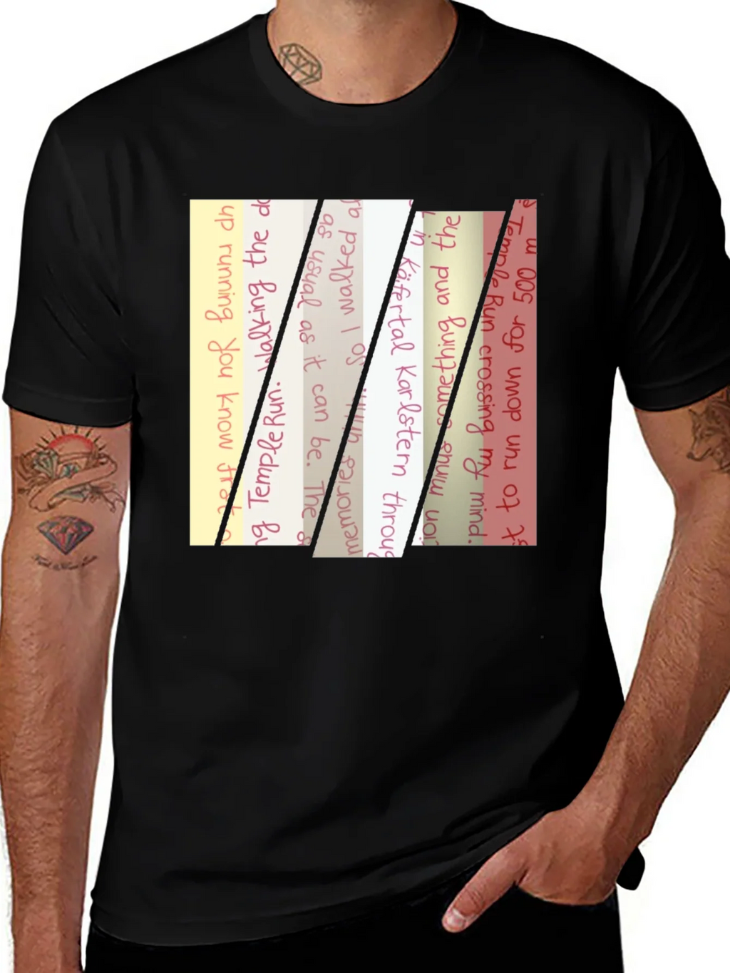 Text Stripe Print T-Shirt