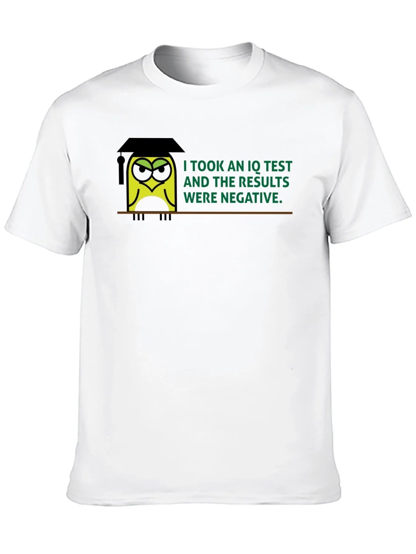 Negative IQ Test Owl Humor Graphic T-Shirt