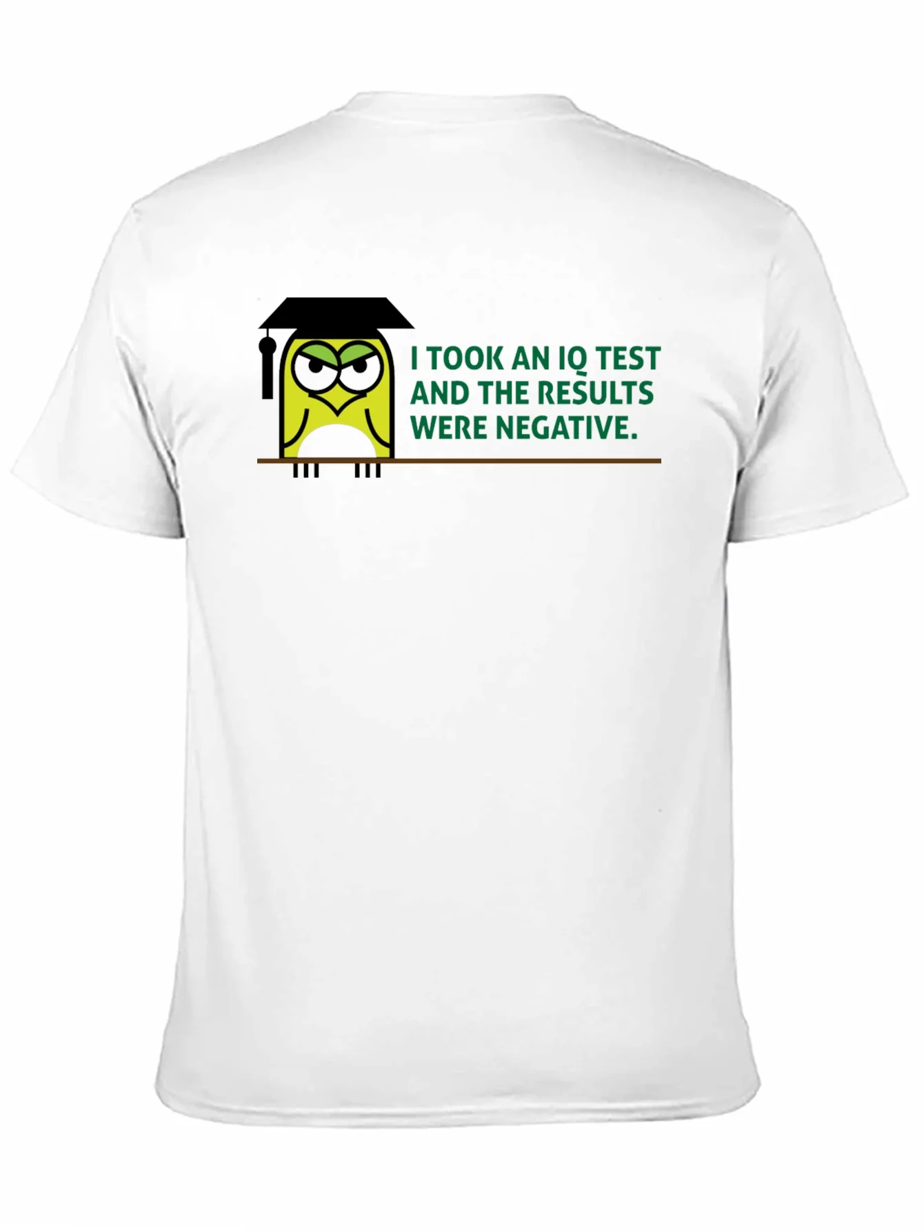 Negative IQ Test Owl Humor Graphic T-Shirt