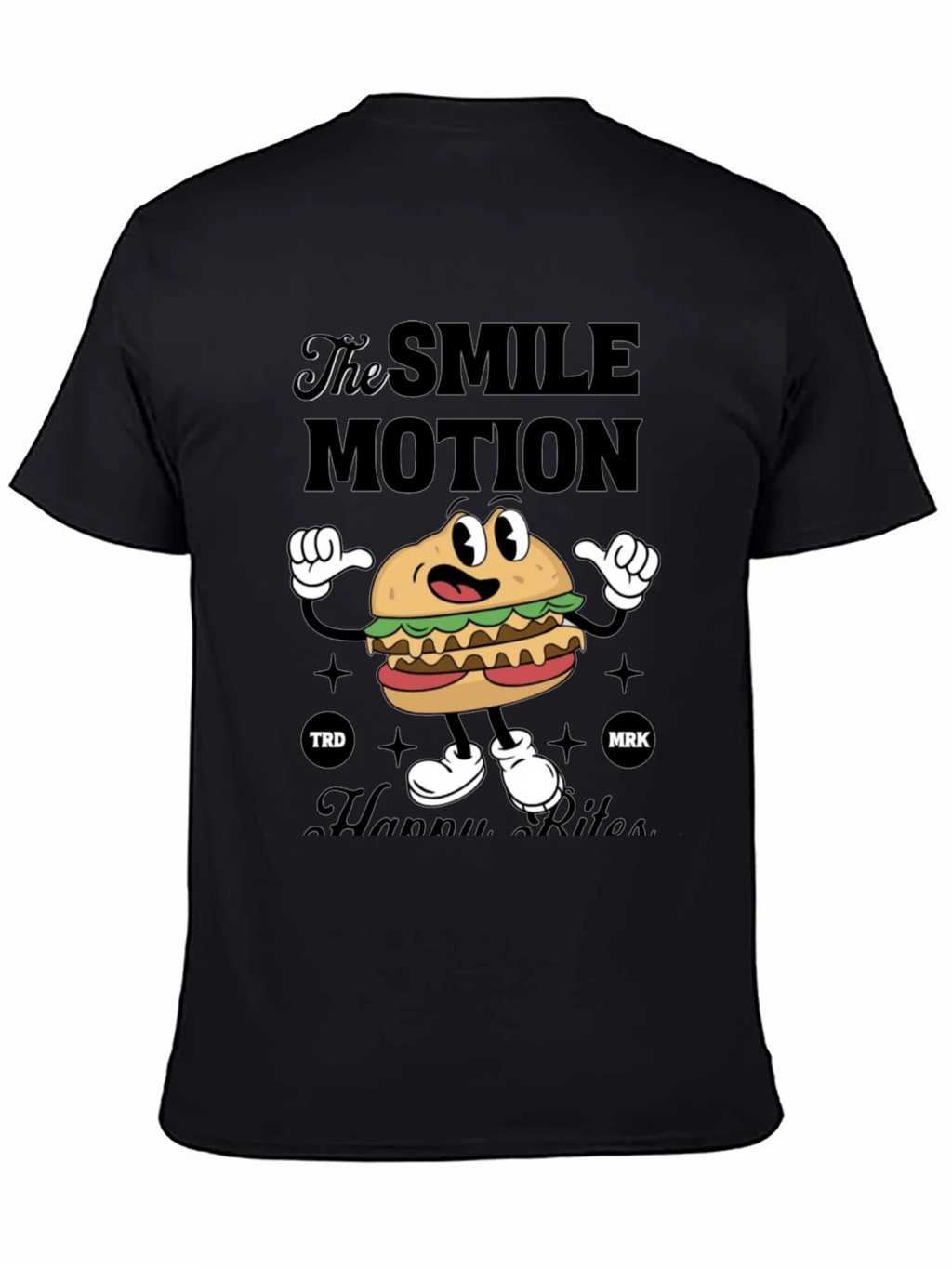 Smile Motion Cartoon Burger T-Shirt