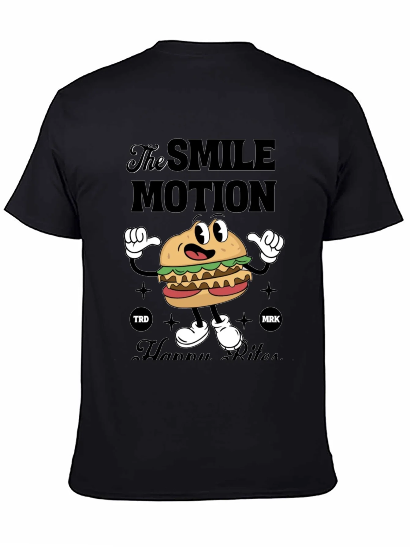 Smile Motion Cartoon Burger T-Shirt