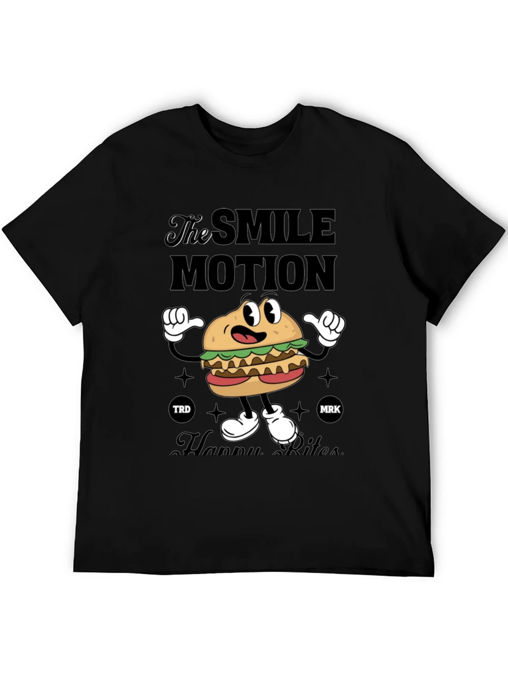 Smile Motion Cartoon Burger T-Shirt