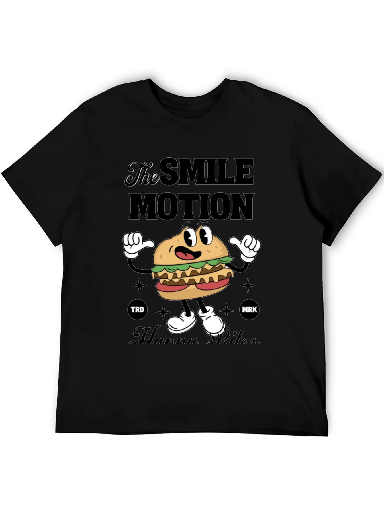 Smile Motion Cartoon Burger T-Shirt