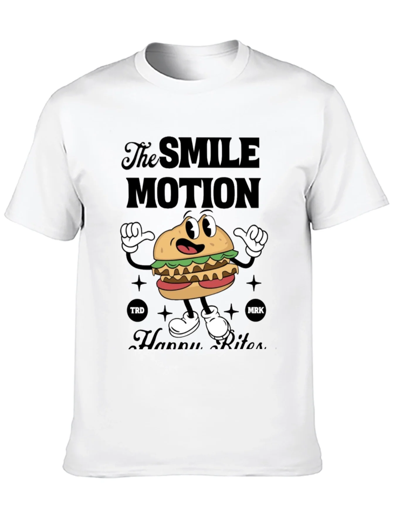 Smile Motion Cartoon Burger T-Shirt