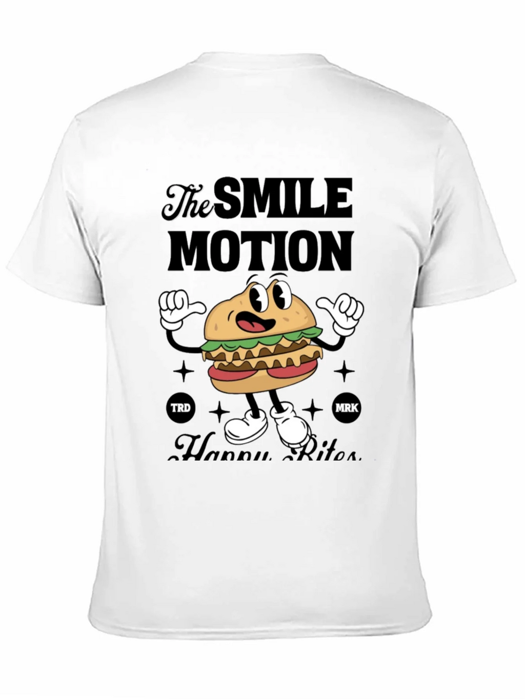 Smile Motion Cartoon Burger T-Shirt