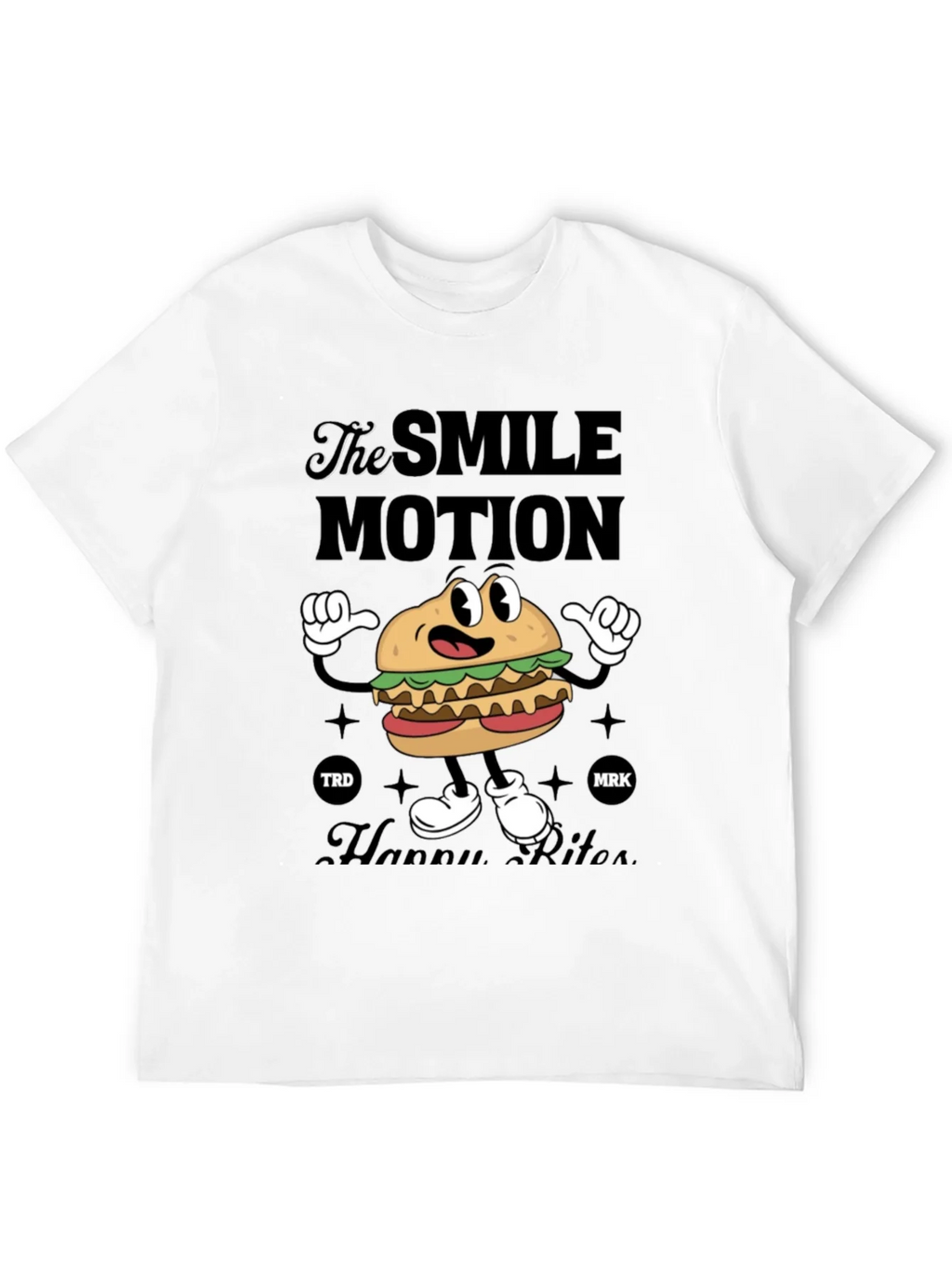 Smile Motion Cartoon Burger T-Shirt