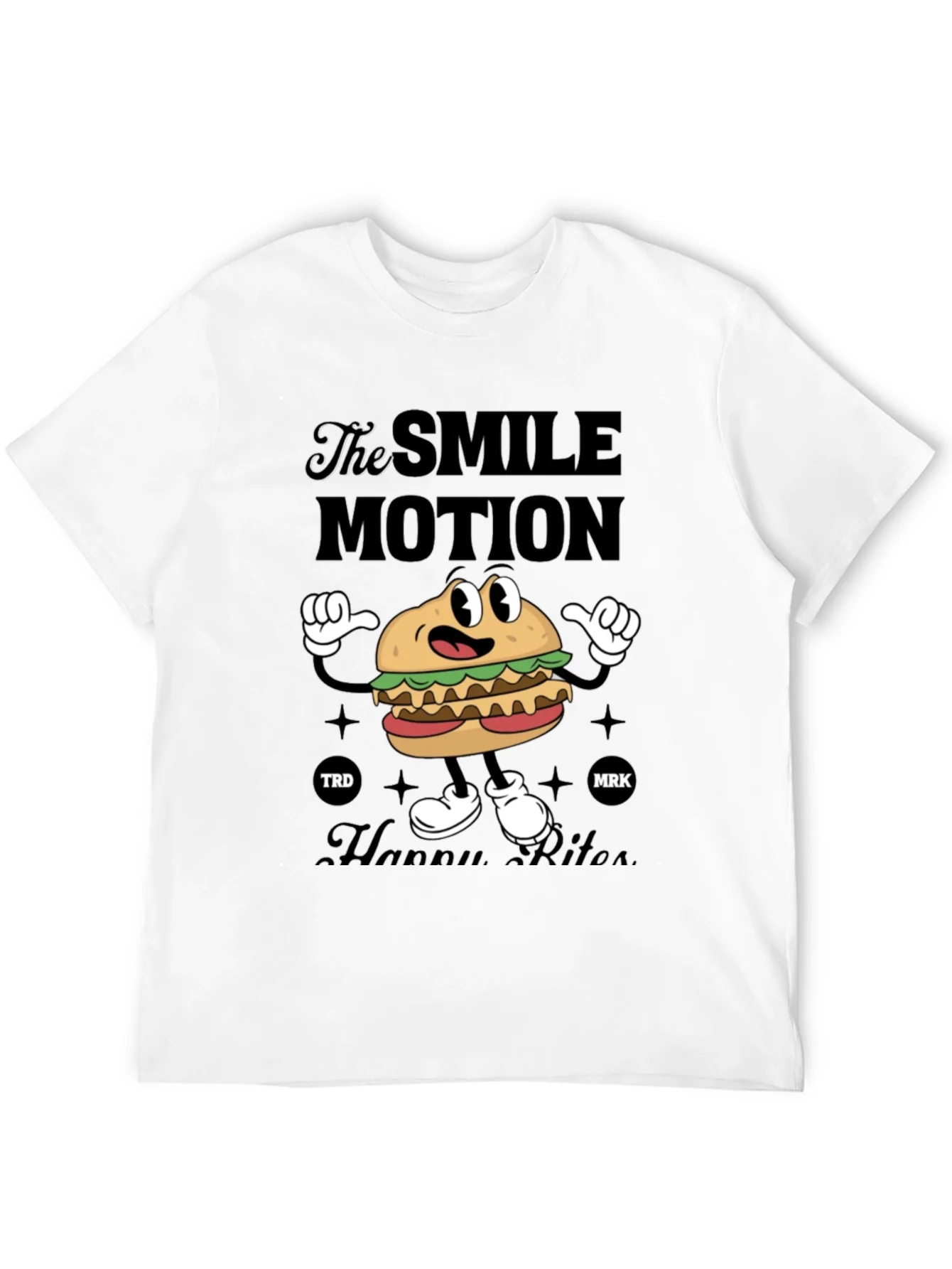 Smile Motion Cartoon Burger T-Shirt