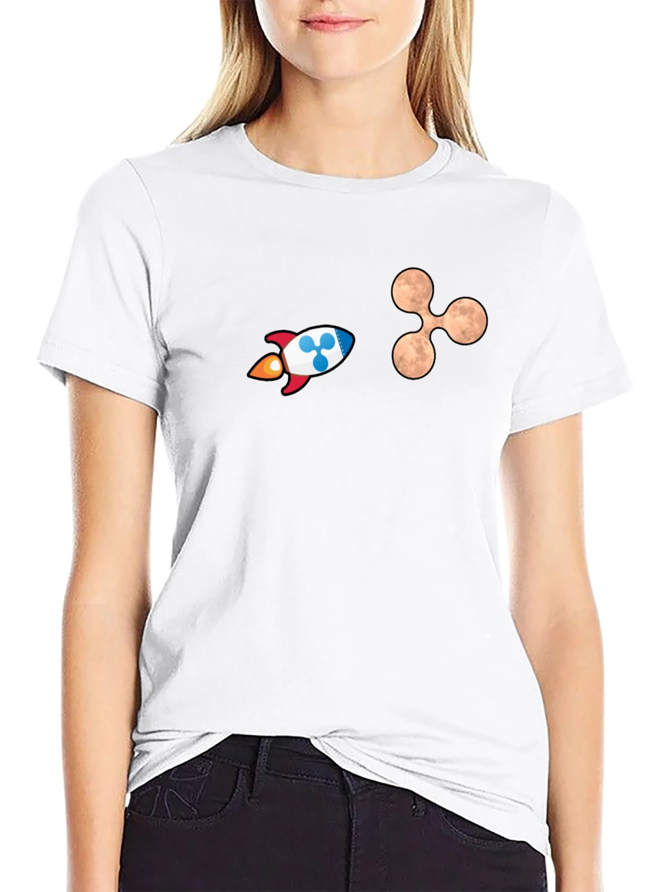 Crypto Rocket Graphic T-Shirt - Black