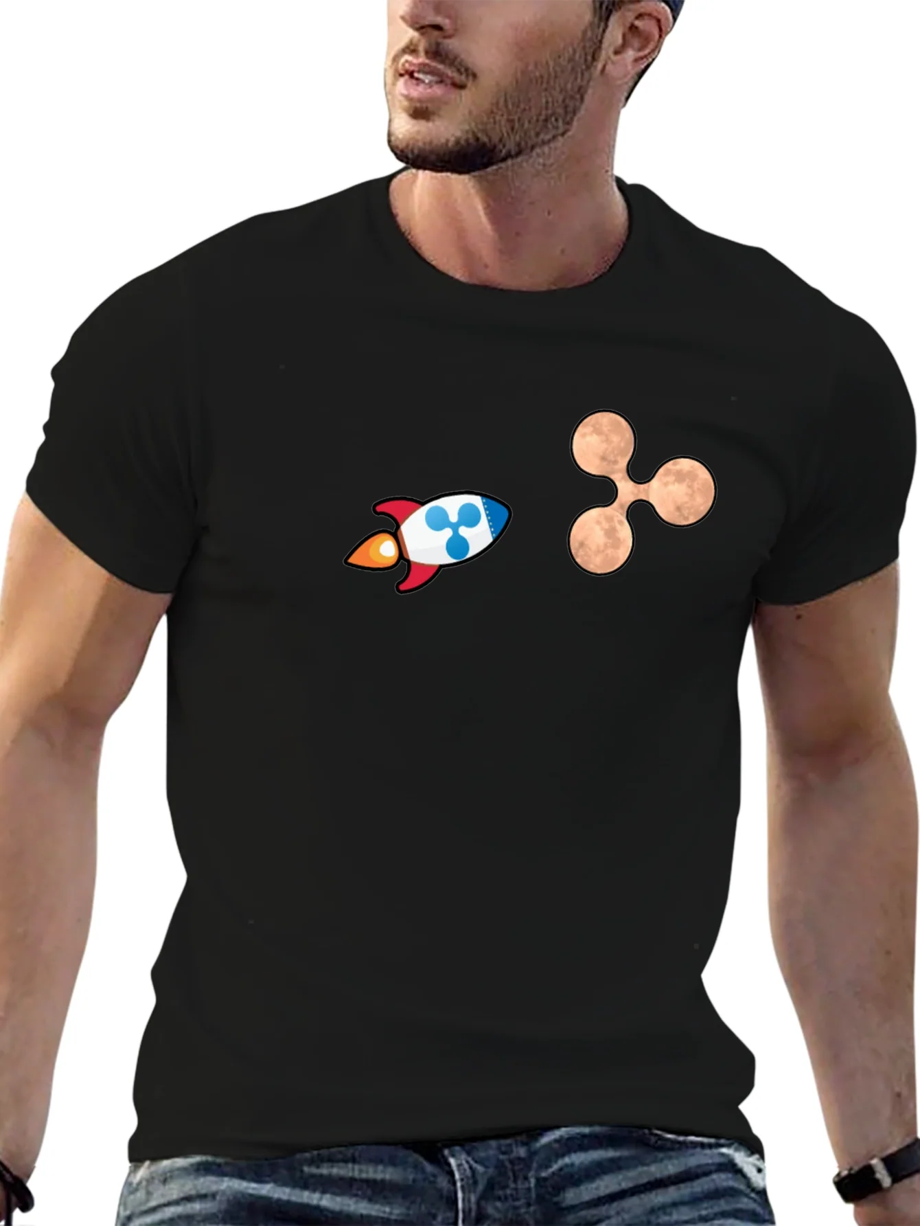 Crypto Rocket Graphic T-Shirt - Black