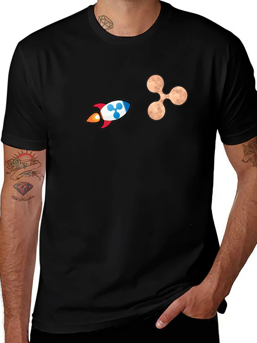 Crypto Rocket Graphic T-Shirt - Black
