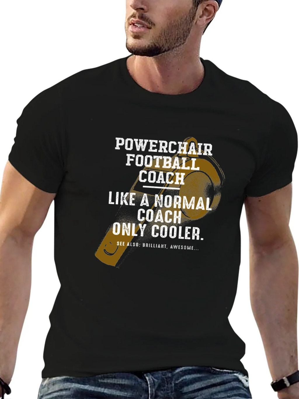 Powerchair Football Coach T-Shirt - Cool & Unique Design