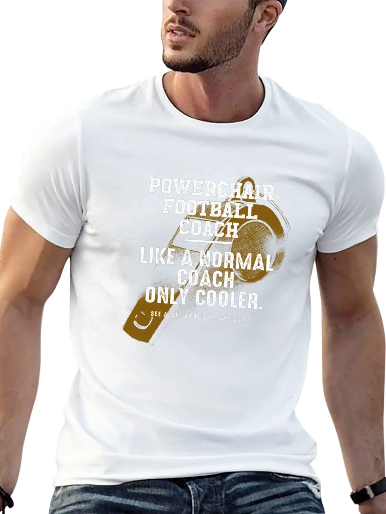 Powerchair Football Coach T-Shirt - Cool & Unique Design