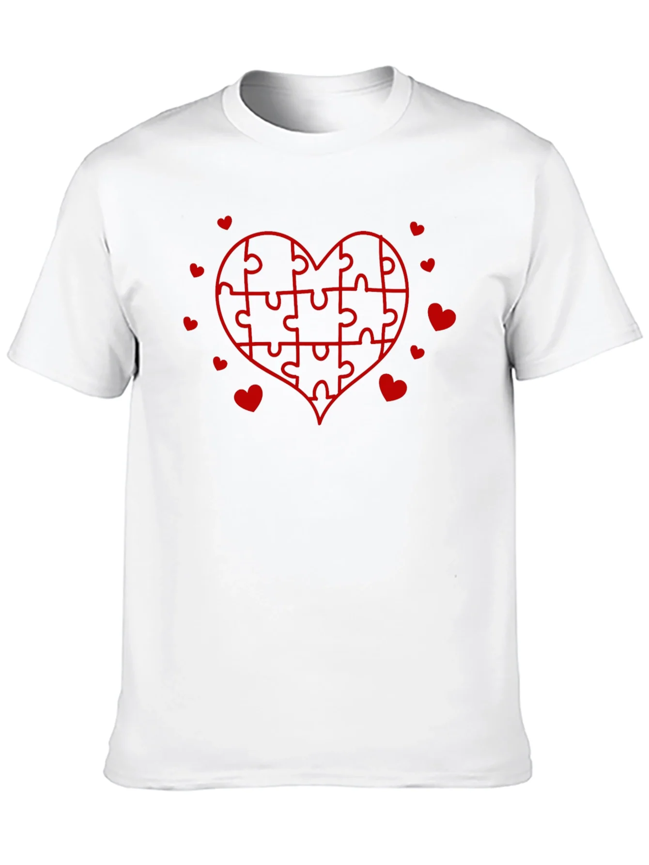 Heart Puzzle Graphic Tee - Black