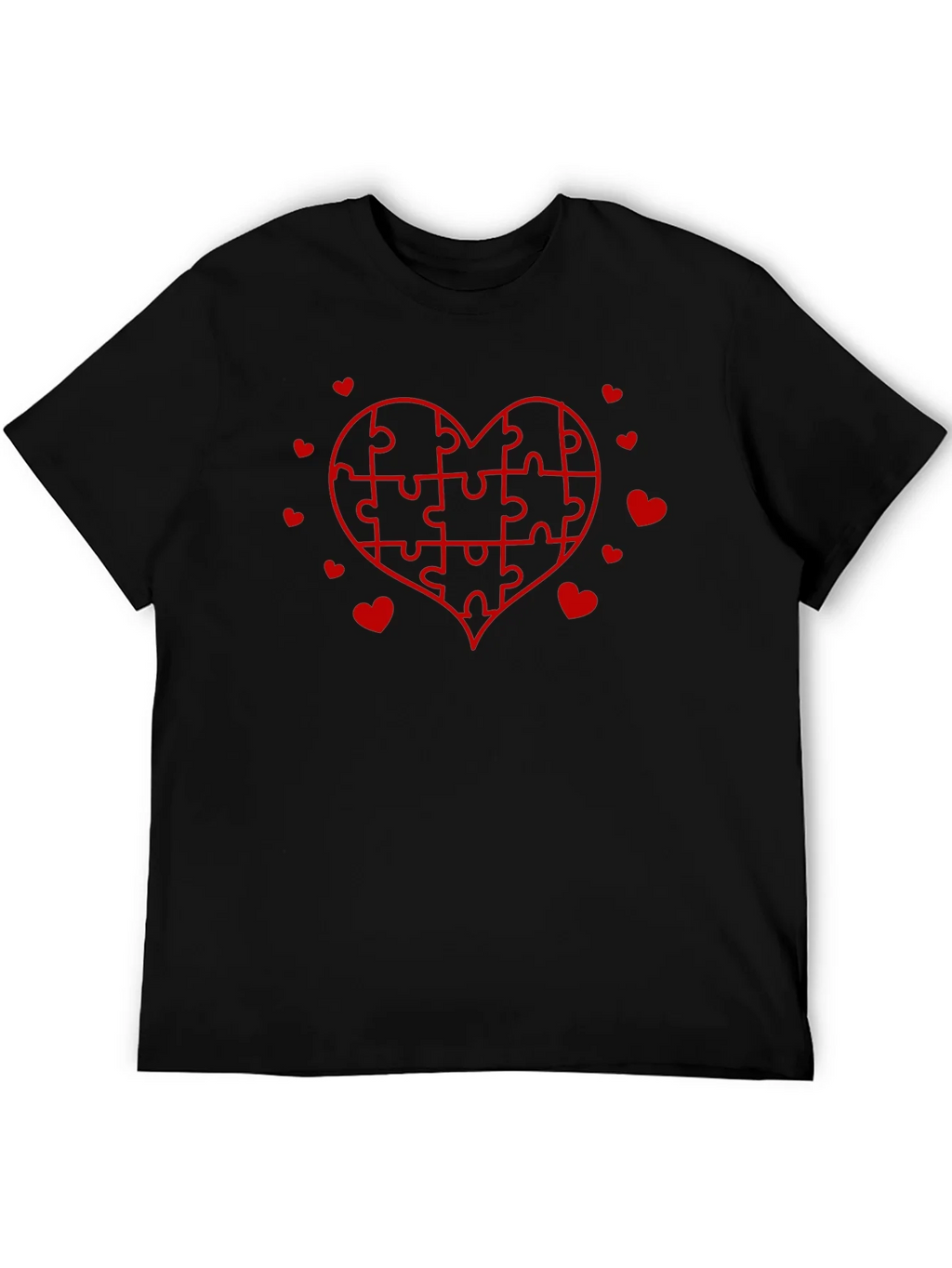 Heart Puzzle Graphic Tee - Black