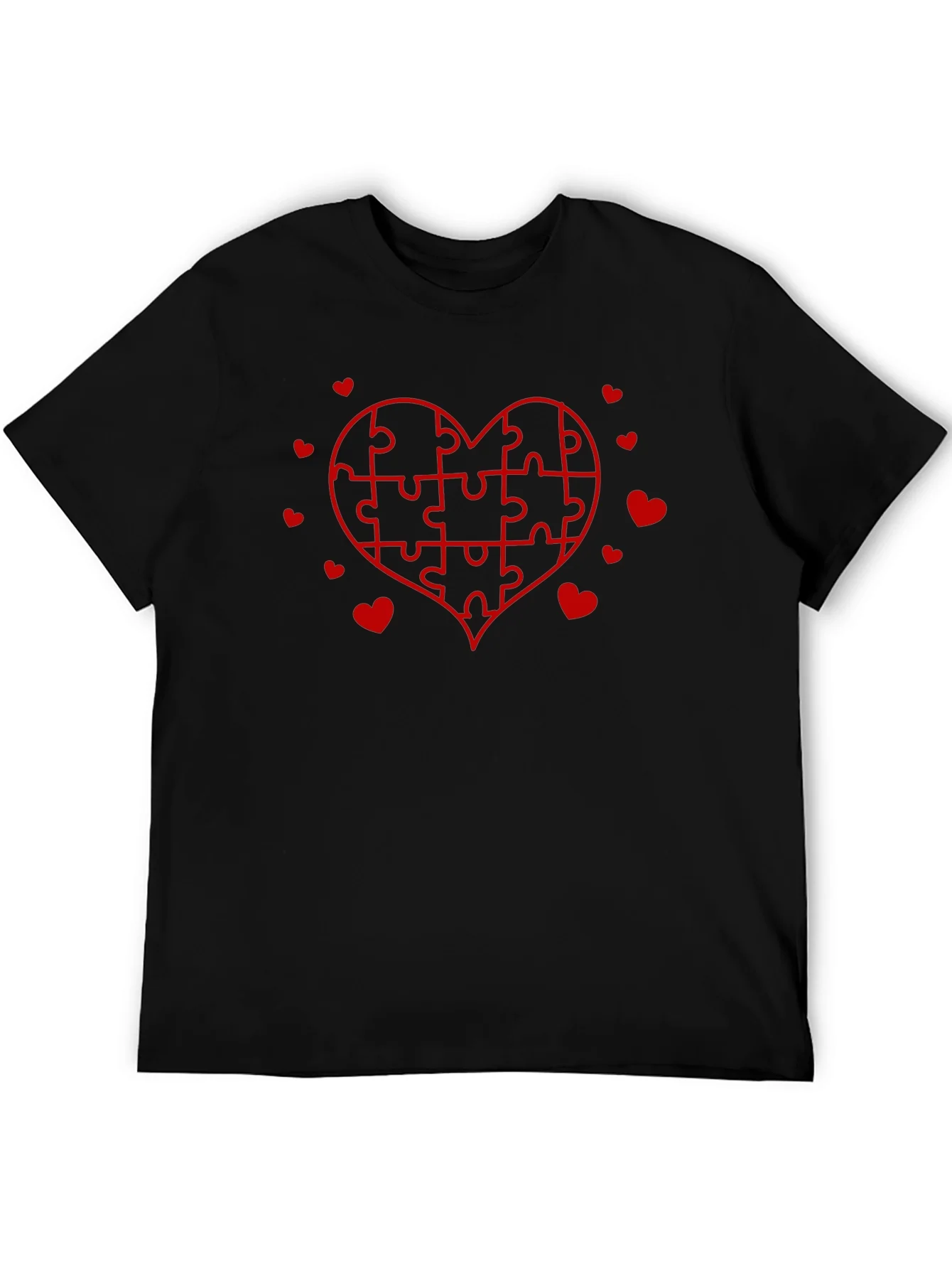 Heart Puzzle Graphic Tee - Black
