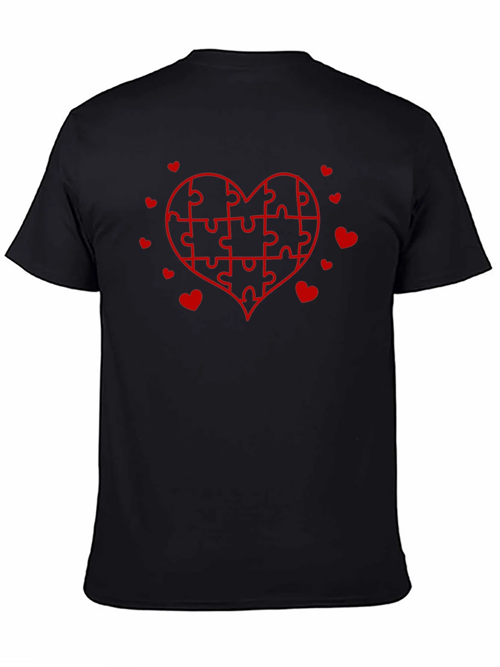 Heart Puzzle Graphic Tee - Black