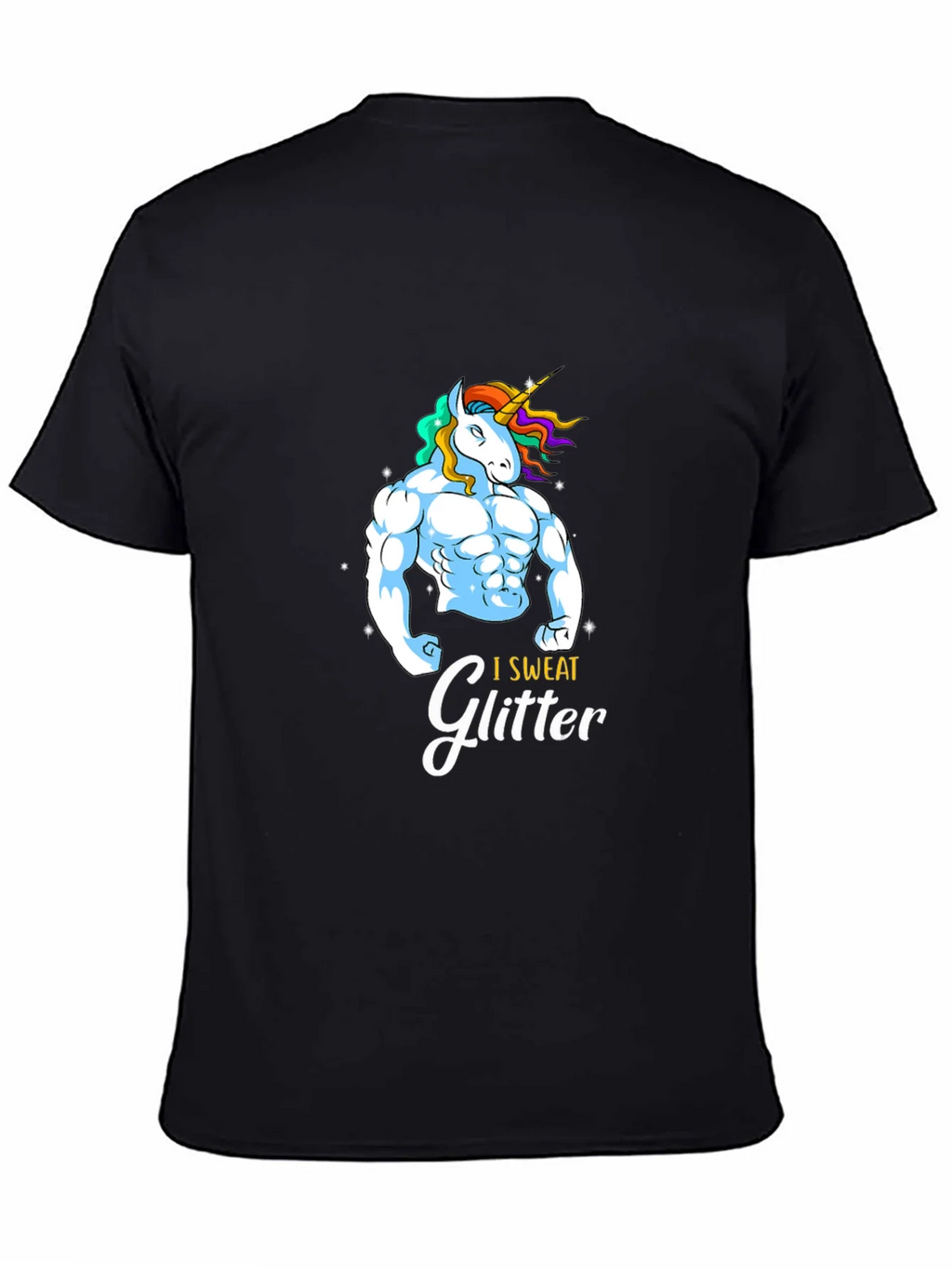 I Sweat Glitter Unicorn Graphic T-Shirt