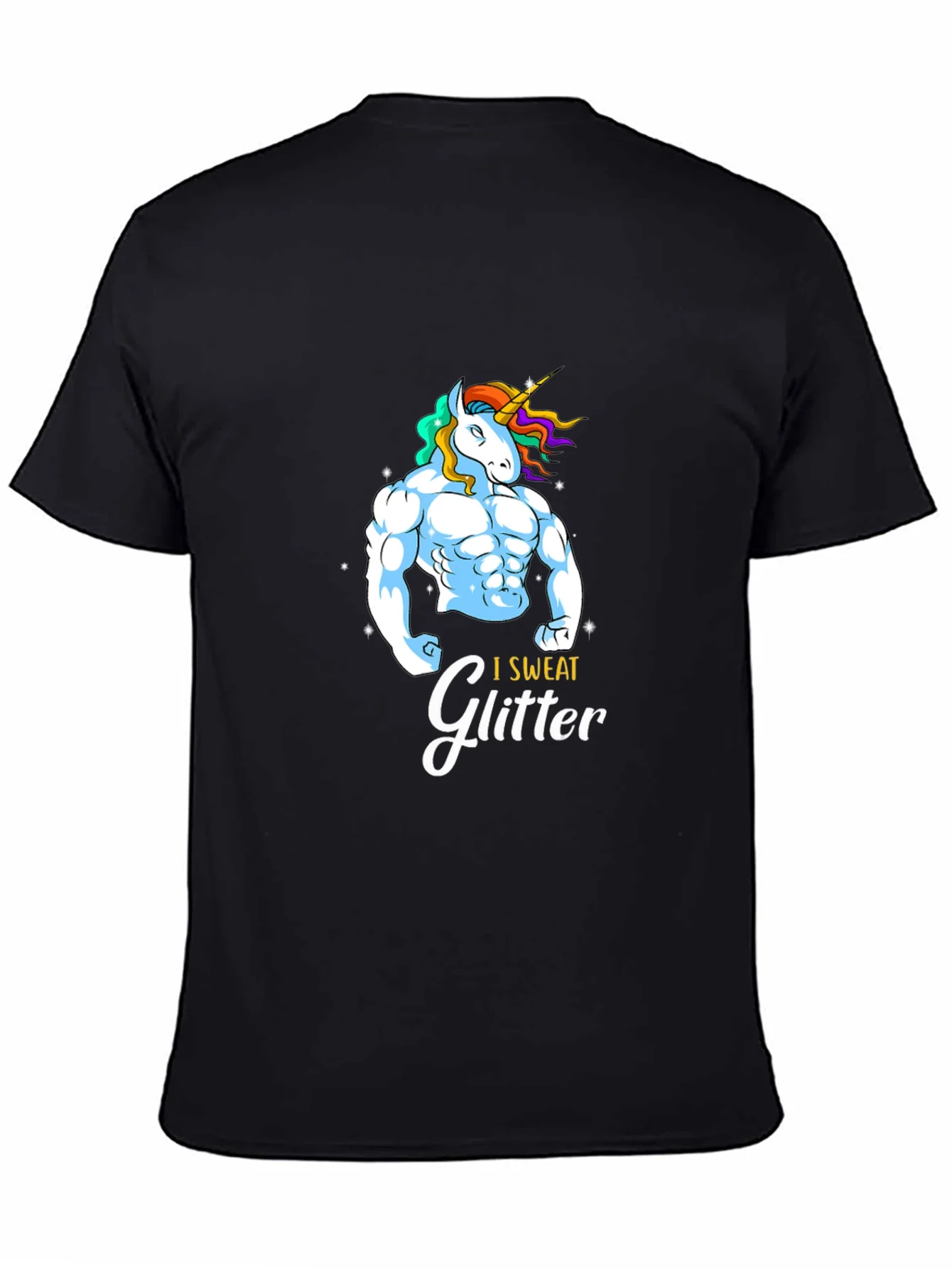 I Sweat Glitter Unicorn Graphic T-Shirt