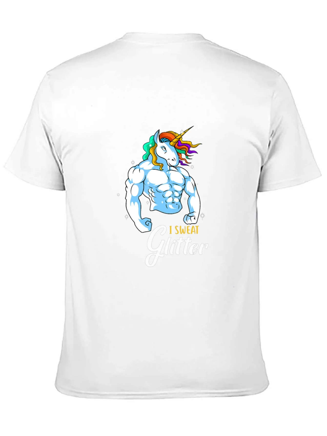 I Sweat Glitter Unicorn Graphic T-Shirt