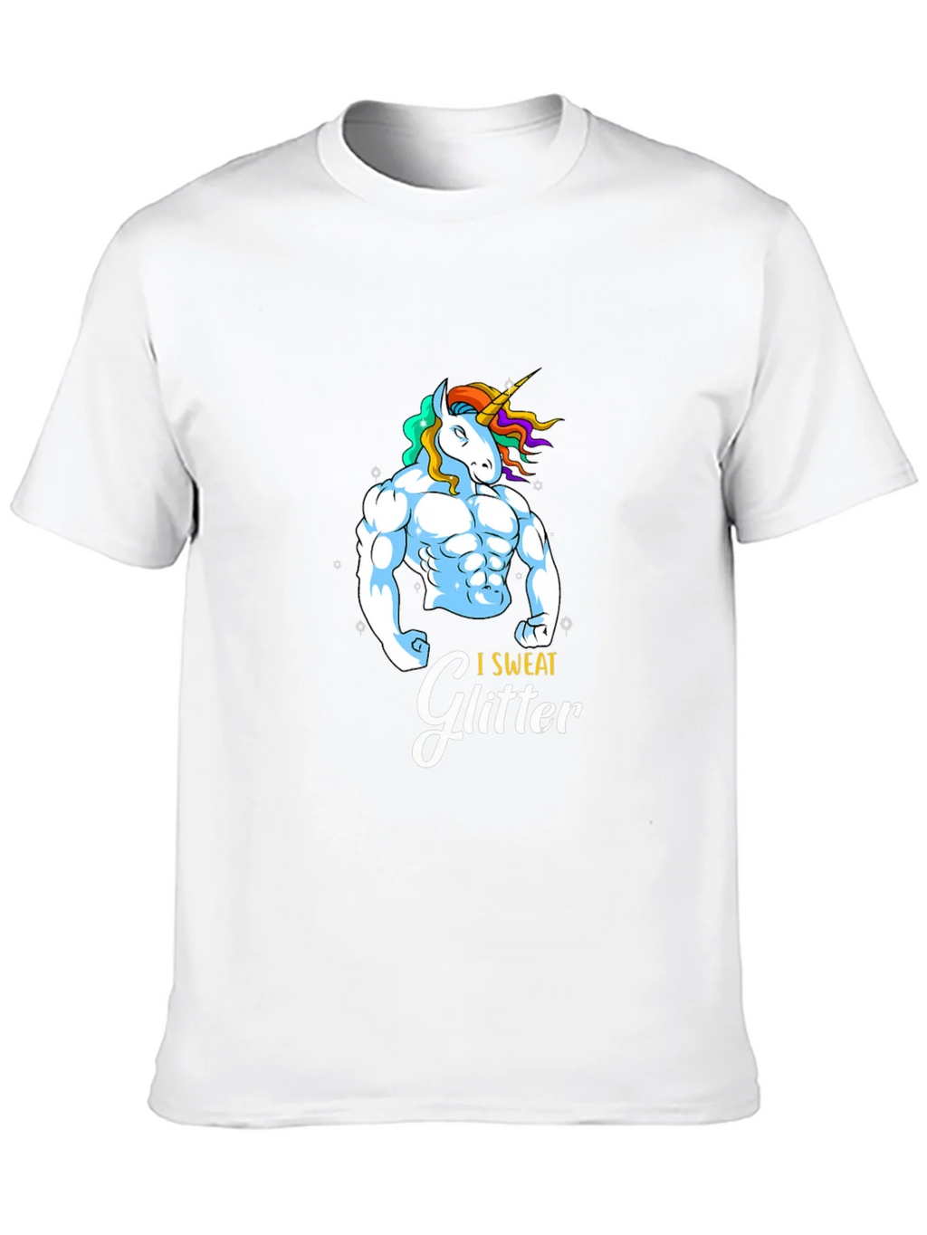 I Sweat Glitter Unicorn Graphic T-Shirt