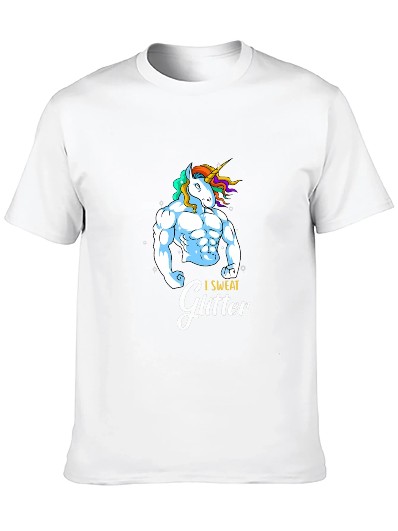 I Sweat Glitter Unicorn Graphic T-Shirt