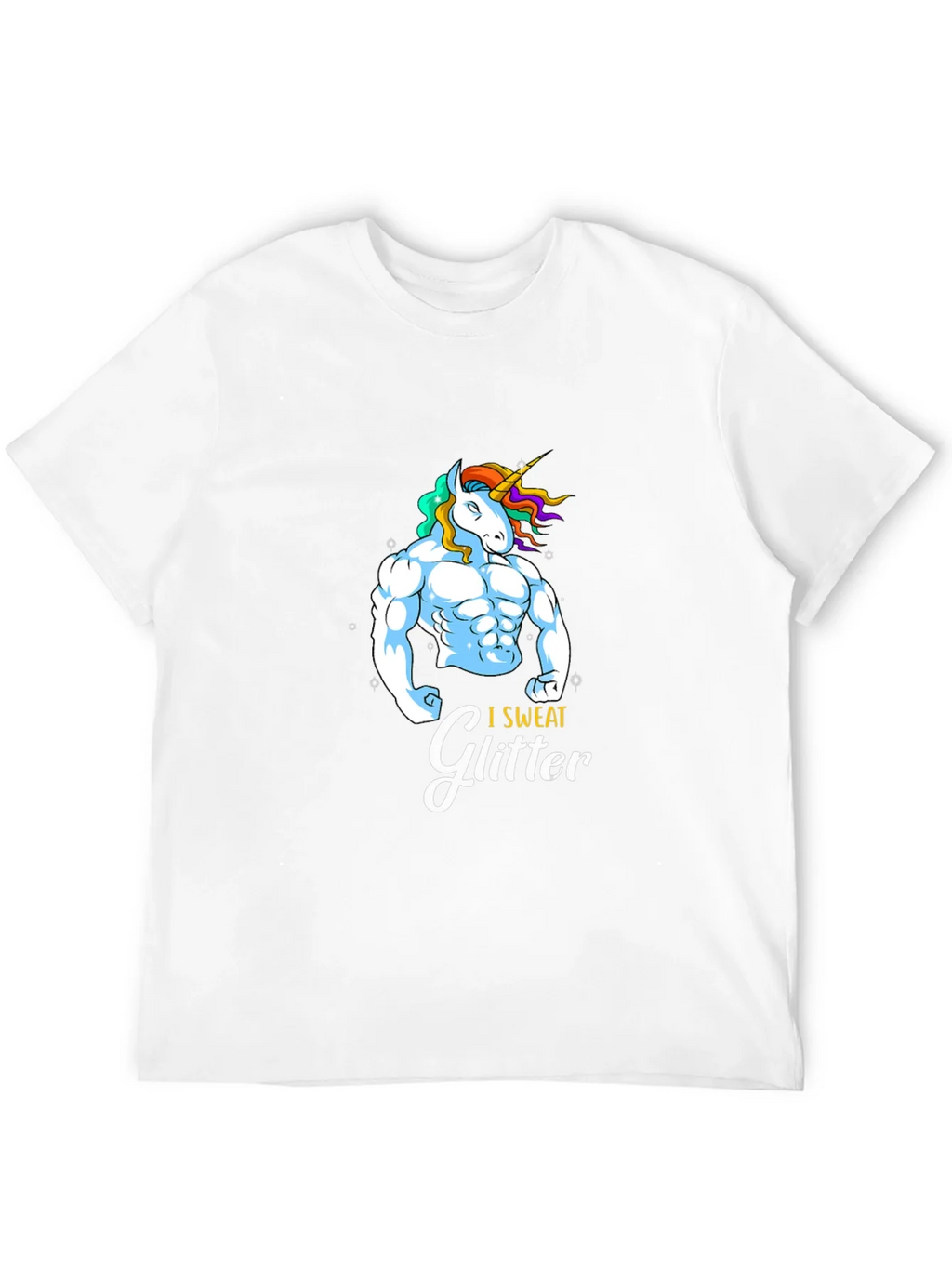 I Sweat Glitter Unicorn Graphic T-Shirt