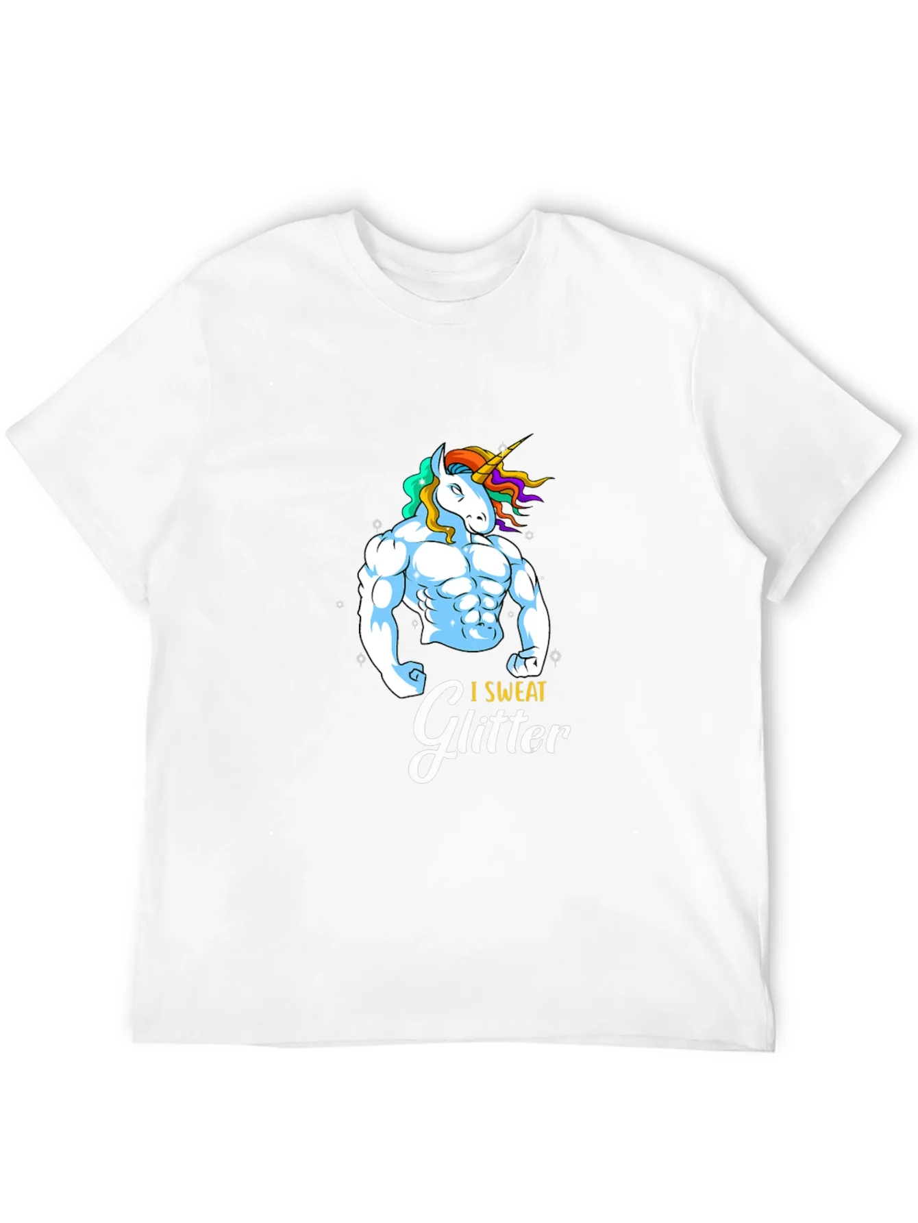 I Sweat Glitter Unicorn Graphic T-Shirt