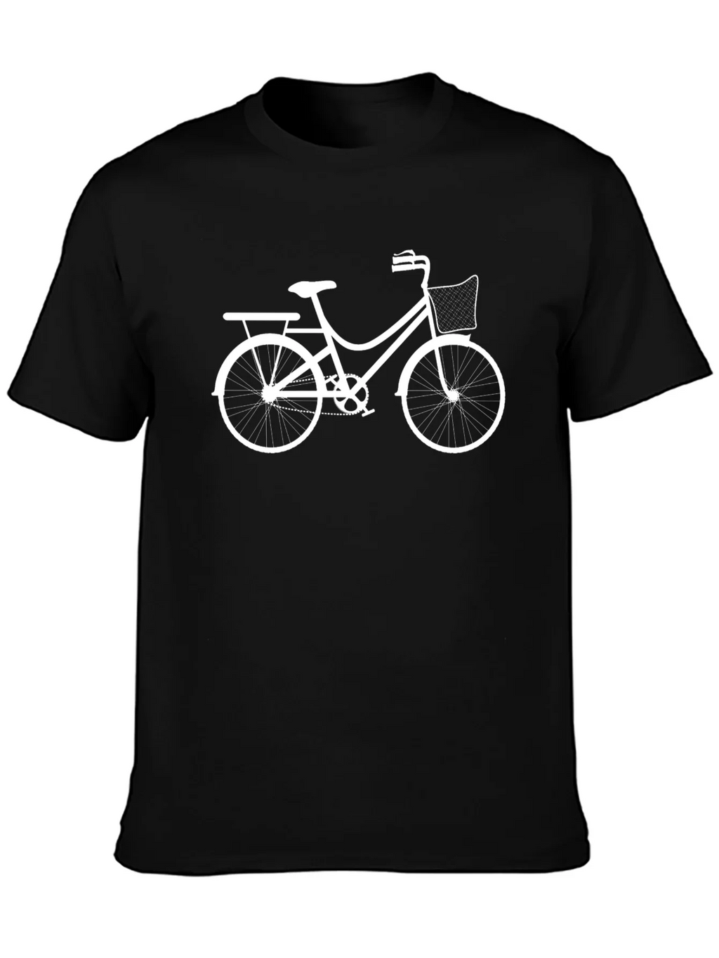 Black T-Shirt with Bicycle Print