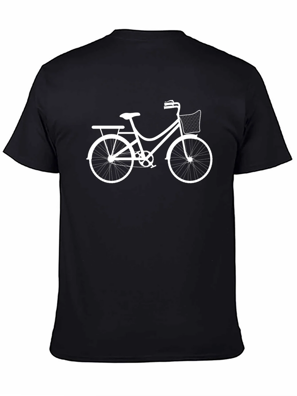 Black T-Shirt with Bicycle Print