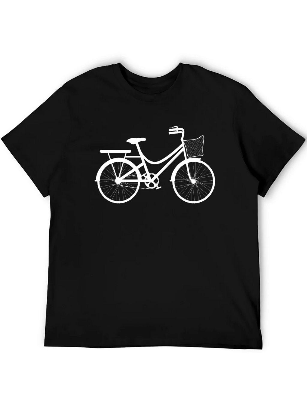 Black T-Shirt with Bicycle Print