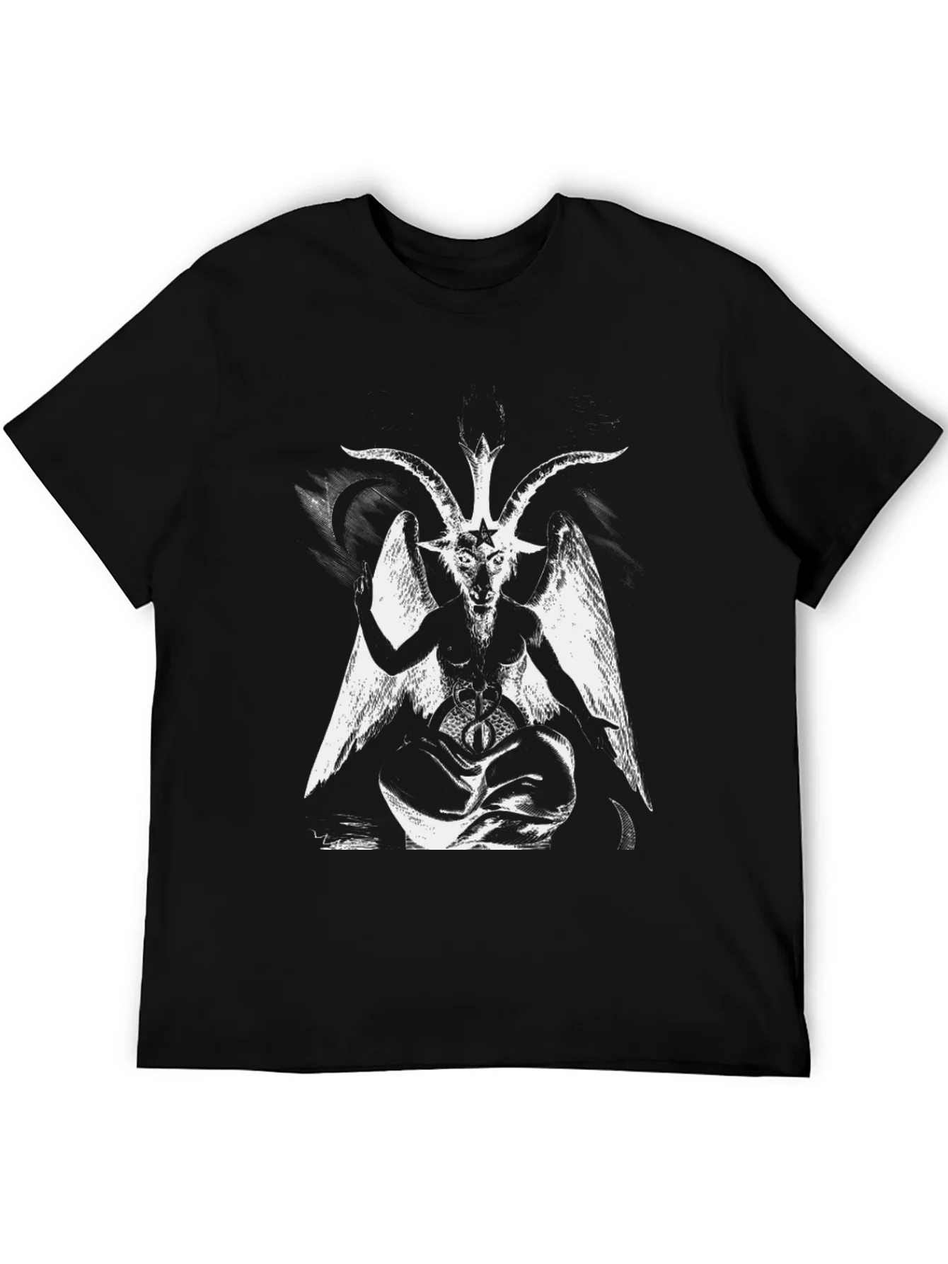 Baphomet Graphic Tee - Black Satanic Design T-Shirt