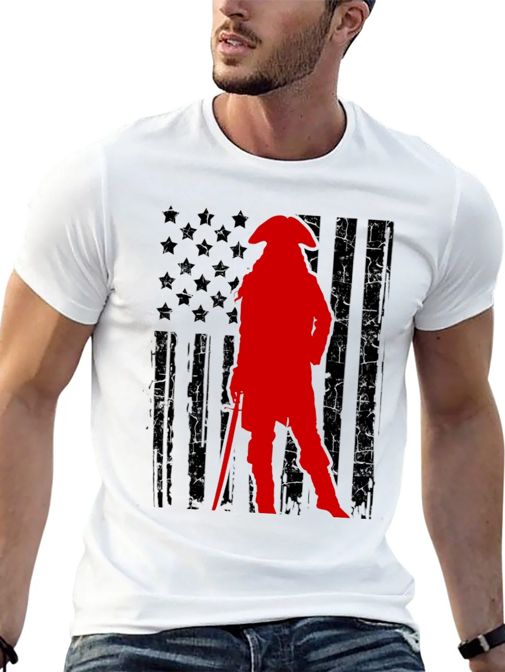 Patriot Silhouette Graphic T-Shirt