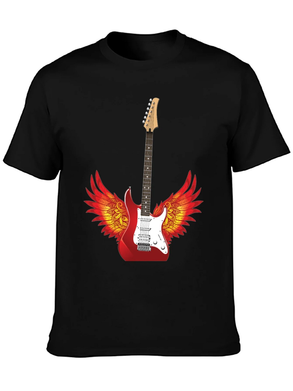 Winged Guitar Graphic Tee - Rock Star Style