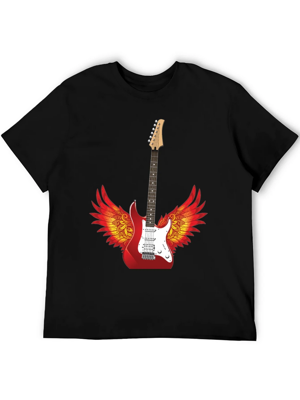 Winged Guitar Graphic Tee - Rock Star Style