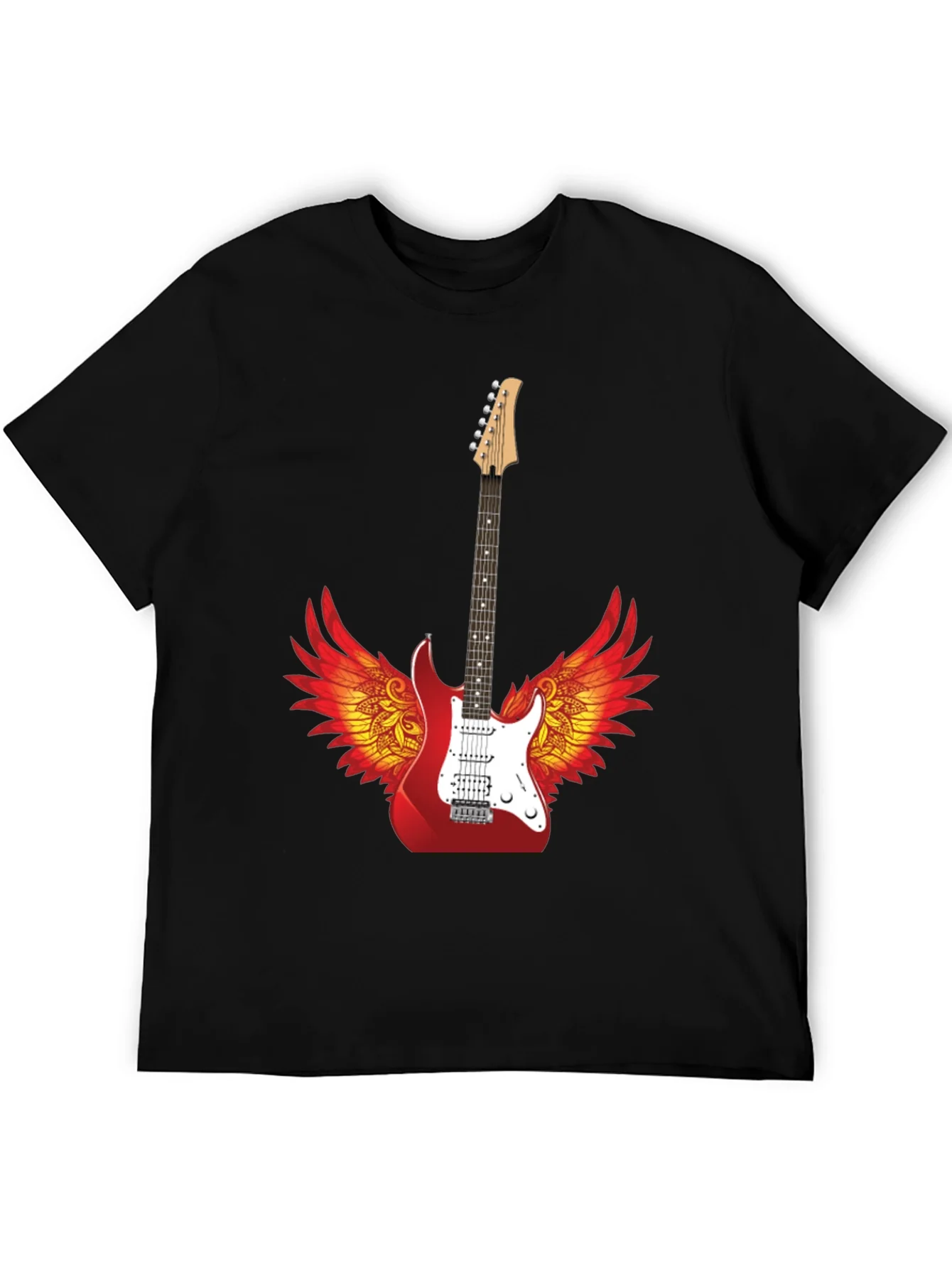 Winged Guitar Graphic Tee - Rock Star Style