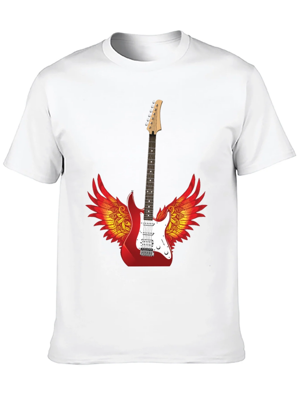 Winged Guitar Graphic Tee - Rock Star Style