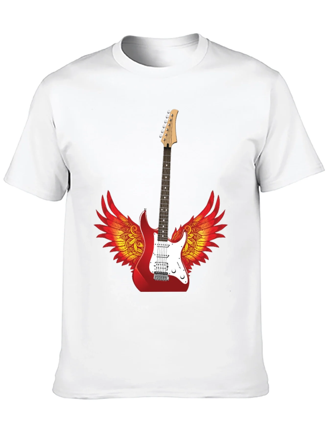 Winged Guitar Graphic Tee - Rock Star Style