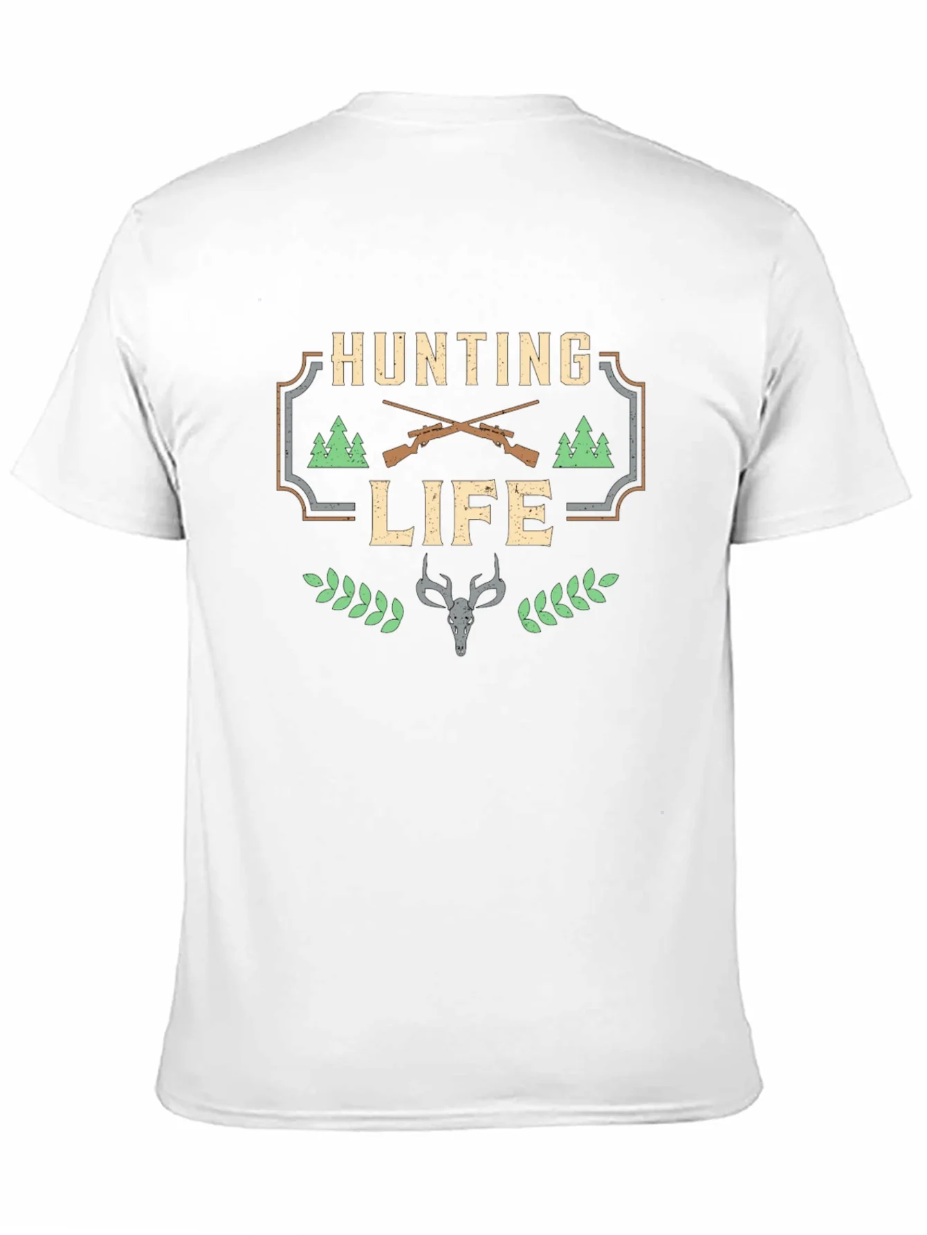 Hunting Life Graphic Tee - Black Cotton T-Shirt