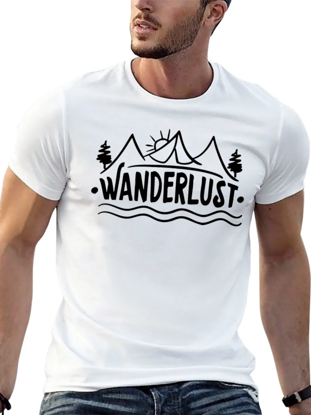 Wanderlust Adventure T-Shirt - Black Cotton Tee